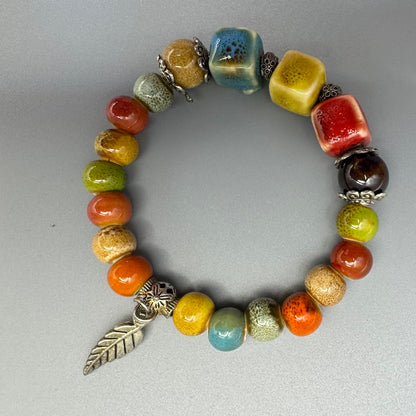 GalaxGrace Colorful Bead Luck and Fortune Porcelain Bracelet Best Gift 3