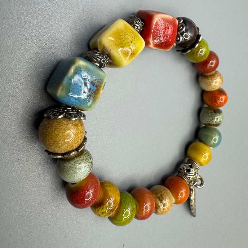 GalaxGrace Colorful Bead Luck and Fortune Porcelain Bracelet Best Gift 4