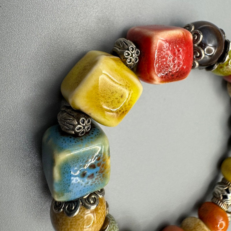 GalaxGrace Colorful Bead Luck and Fortune Porcelain Bracelet Best Gift 6