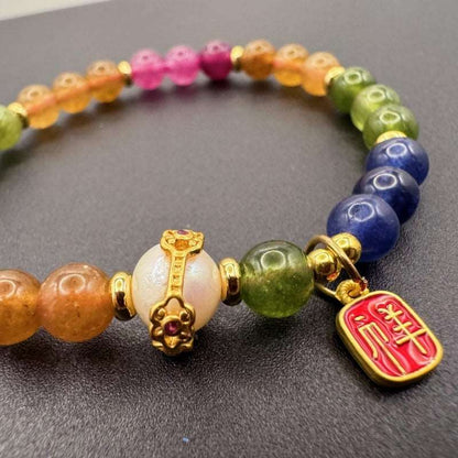 Colorful Candy-colored Tourmaline Bracelet - GalaxGrace Bestgift