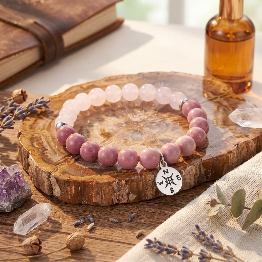 GalaxGrace Compass Rose Quartz Bracelet Best Gift 3