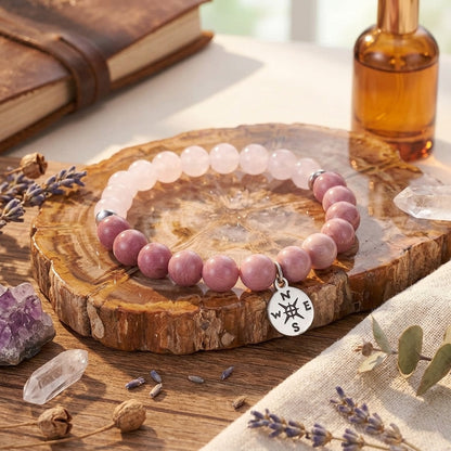 GalaxGrace Compass Rose Quartz Bracelet Best Gift 3