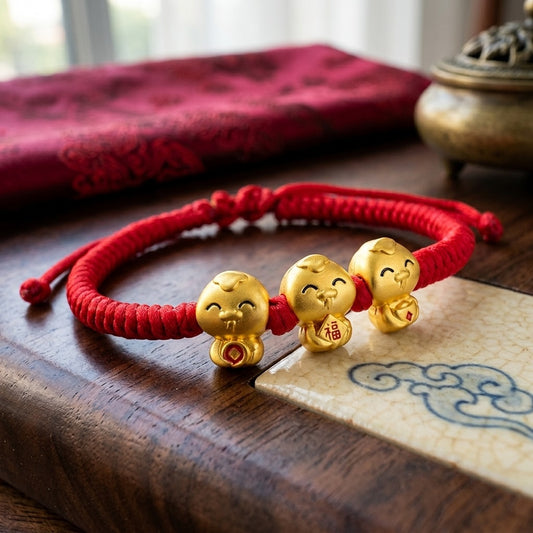 GalaxGrace Copper Coin Bless Three Lucky Snake Bracelet Best Gift
