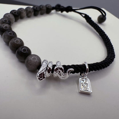 Crystal Lucky Snake Beaded Bracelet - GalaxGrace Bestgift