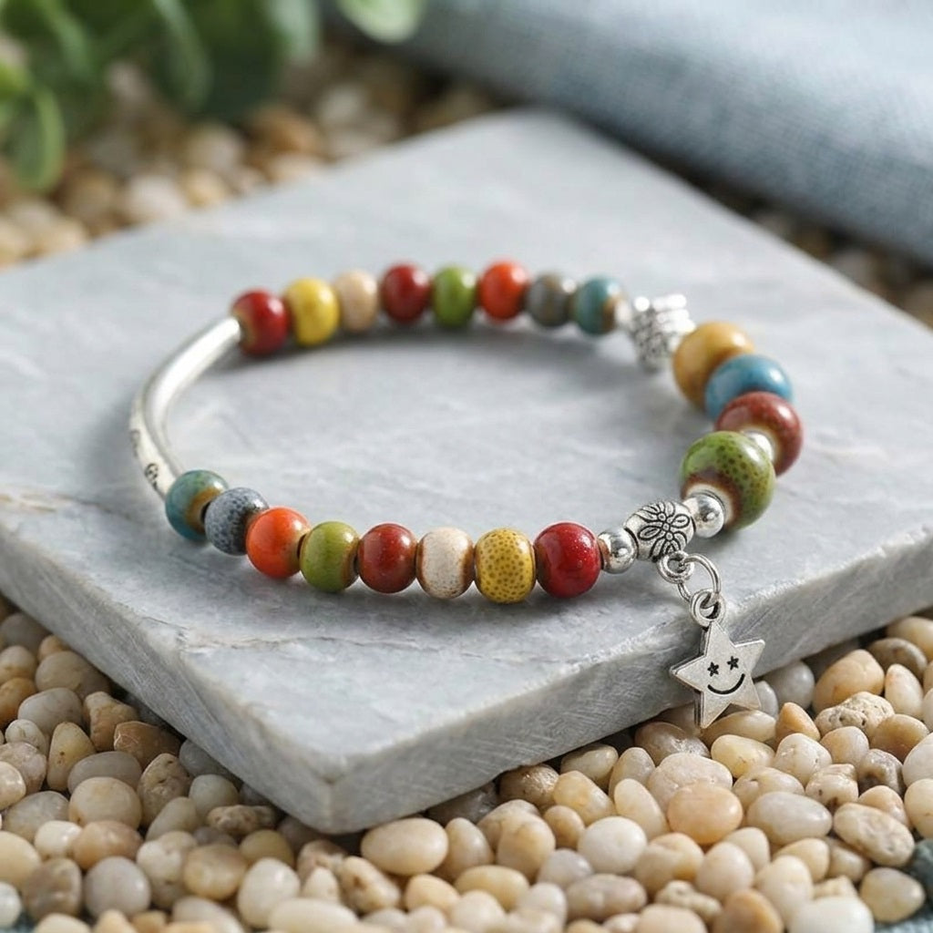 GalaxGrace Ethnic Style Colorful Porcelain Bracelet  Best Gift