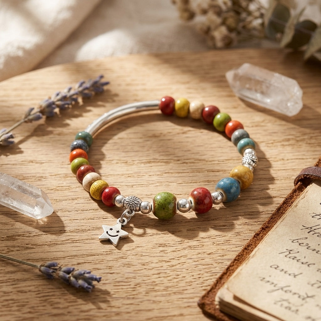 GalaxGrace Ethnic Style Colorful Porcelain Bracelet  Best Gift 1