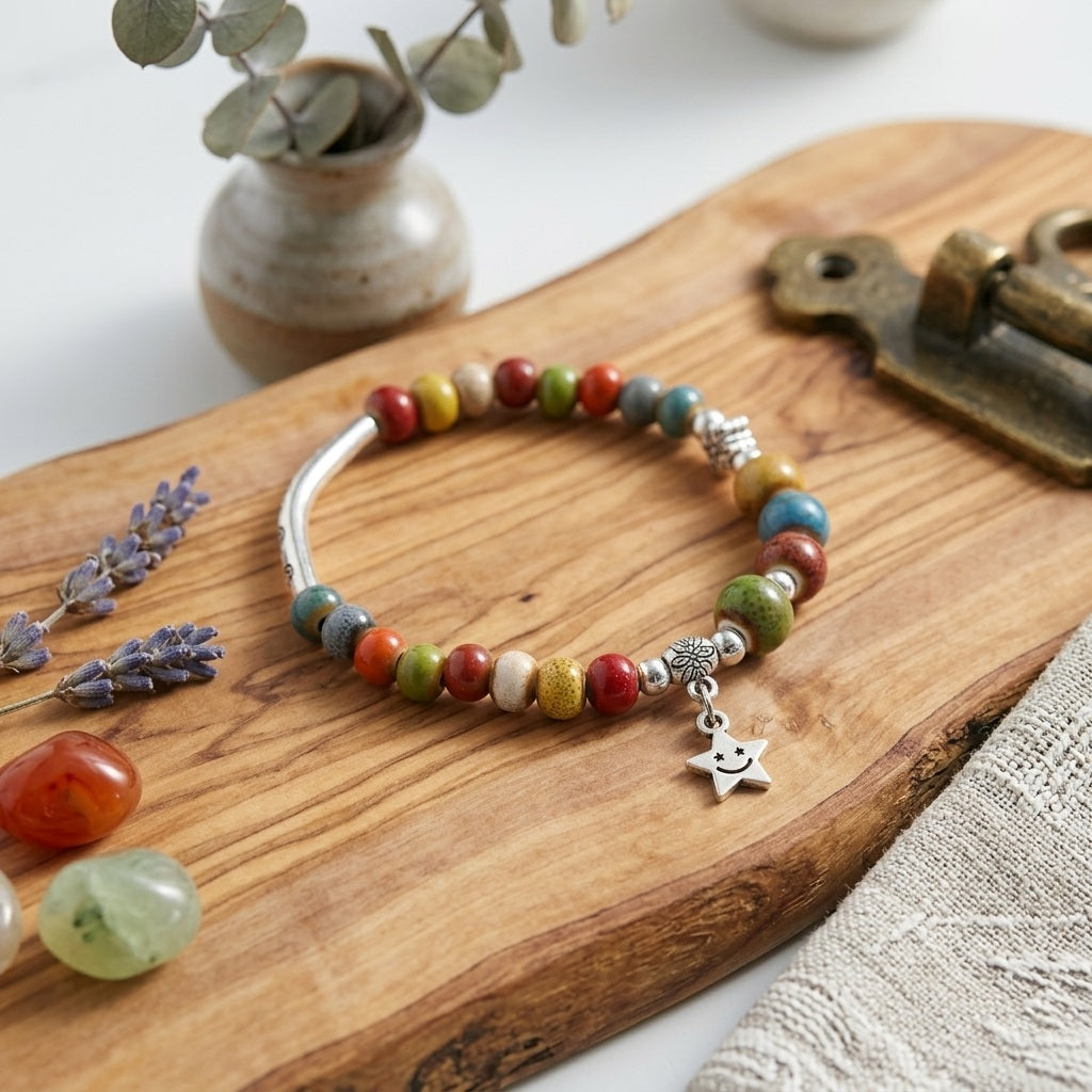 GalaxGrace Ethnic Style Colorful Porcelain Bracelet  Best Gift 2