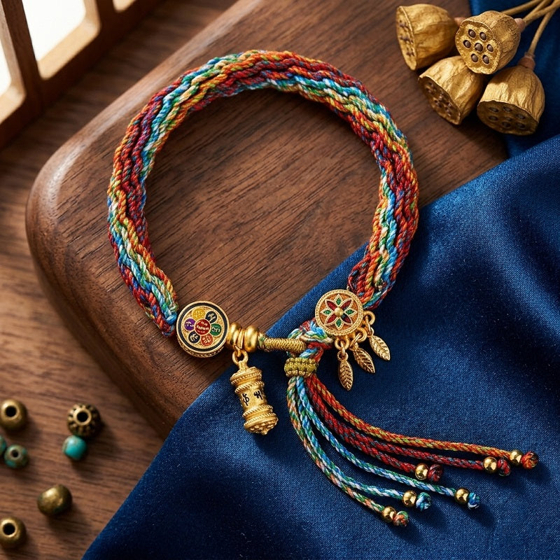 GalaxGrace Ethnic Style Six-Character Mantra Zodiac Buddha Bracelet Best Gift