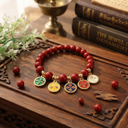 GalaxGrace Five-Way God of Wealth Cinnabar Bracelet Best Gift 2