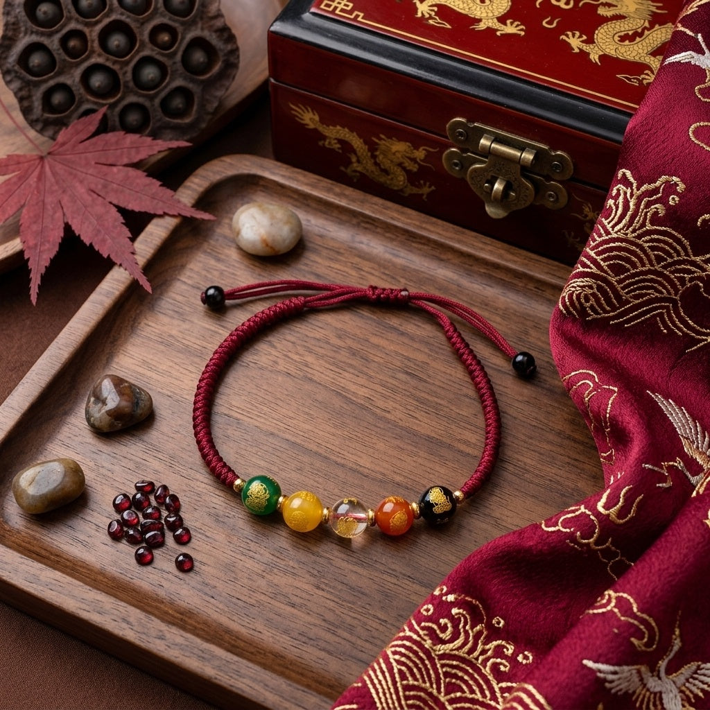 GalaxGrace Five-way God of Wealth Bracelet Zodiac Year Best Gift 2