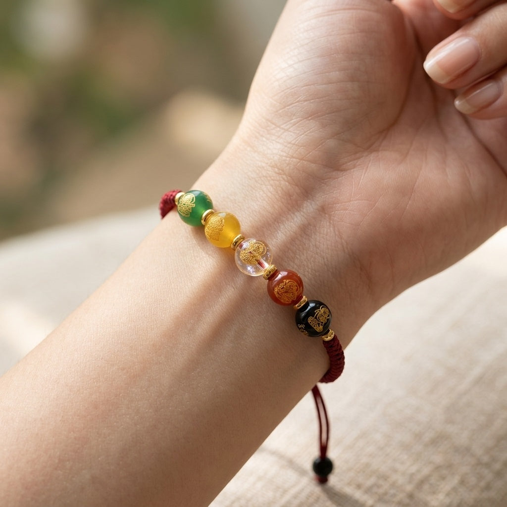 GalaxGrace Five-way God of Wealth Bracelet Zodiac Year Best Gift 8