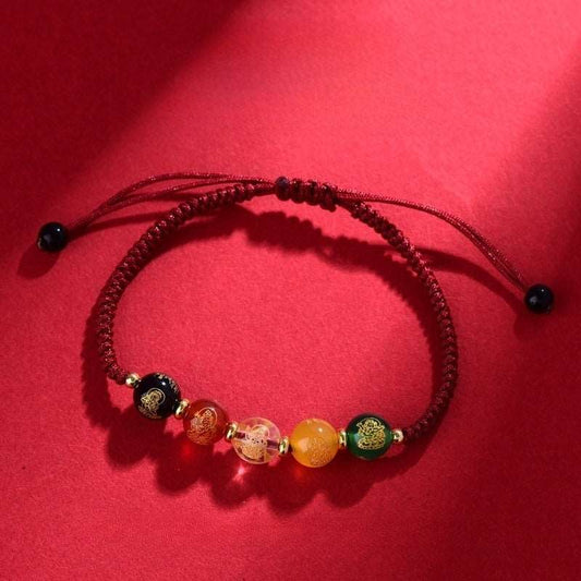 Five-way God of Wealth Bracelet Zodiac Year - GalaxGrace Bestgift