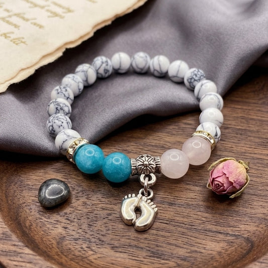 GalaxGrace Footprint Pendant White Pine Gift Bracelet Best Gift