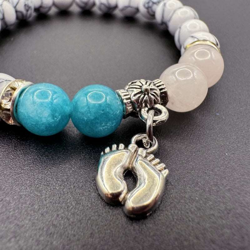 Footprint Pendant White Pine Gift Bracelet - GalaxGrace Bestgift