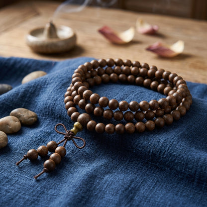 GalaxGrace Golden Sandalwood 108 Buddha Beads Bracelet Best Gift 3