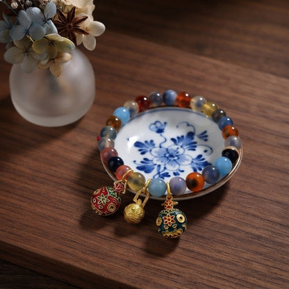 GalaxGrace Great Perfection Gold Swallowing Beast Sugar Heart Agate Bracelet Best Gift 3