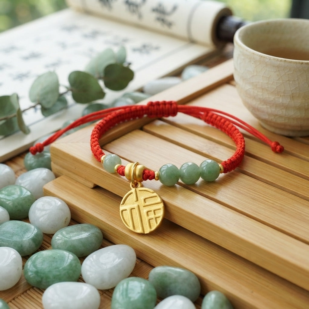 GalaxGrace HeTian Jade Fortune String Bracelet Zodiac Year Best Gift 3