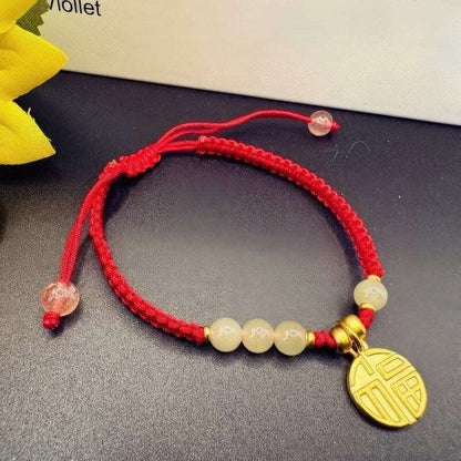 HeTian Jade Fortune String Bracelet Zodiac Year - GalaxGrace Bestgift