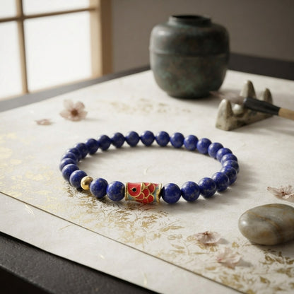 GalaxGrace Lapis Lazuli Ethnic Style Koi Turn Luck Bead Bracelet Best Gift 3