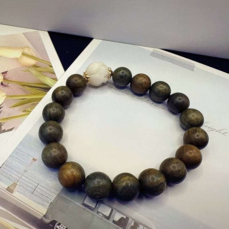 Lotus Bodhi Green Sandalwood Bracelet - GalaxGrace Bestgift