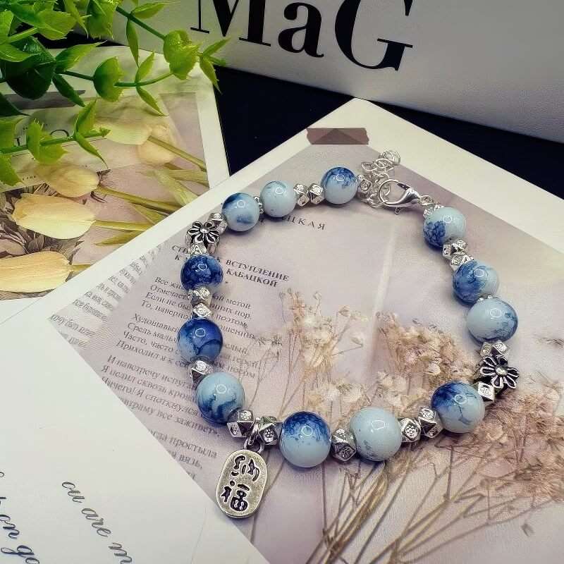 Lucky Blue And White Porcelain Bracelet - GalaxGrace Bestgift