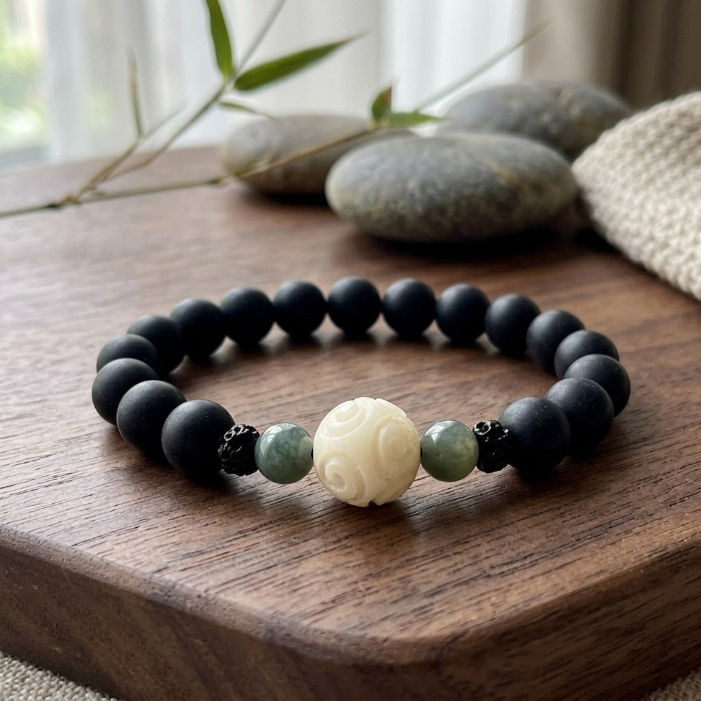 GalaxGrace_Medicinal_Cypress_Bodhi_Root_Buddha_Bead_Bracelet Best Gift 1