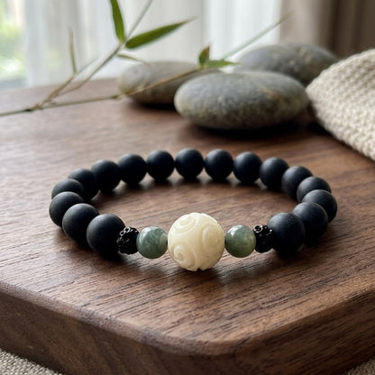 GalaxGrace_Medicinal_Cypress_Bodhi_Root_Buddha_Bead_Bracelet Best Gift 1