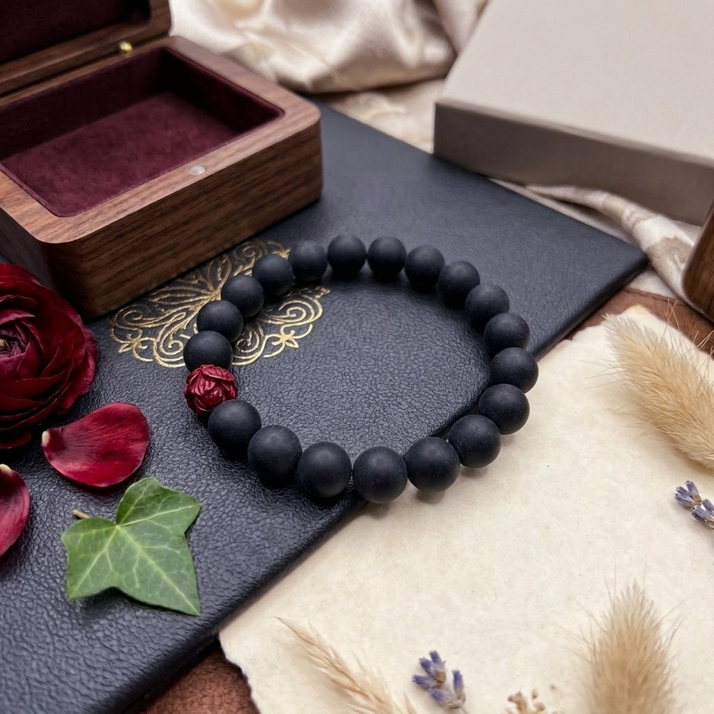 GalaxGrace Medicinal Cypress Cinnabar Lotus Meditation Bracelet Best Gift 1