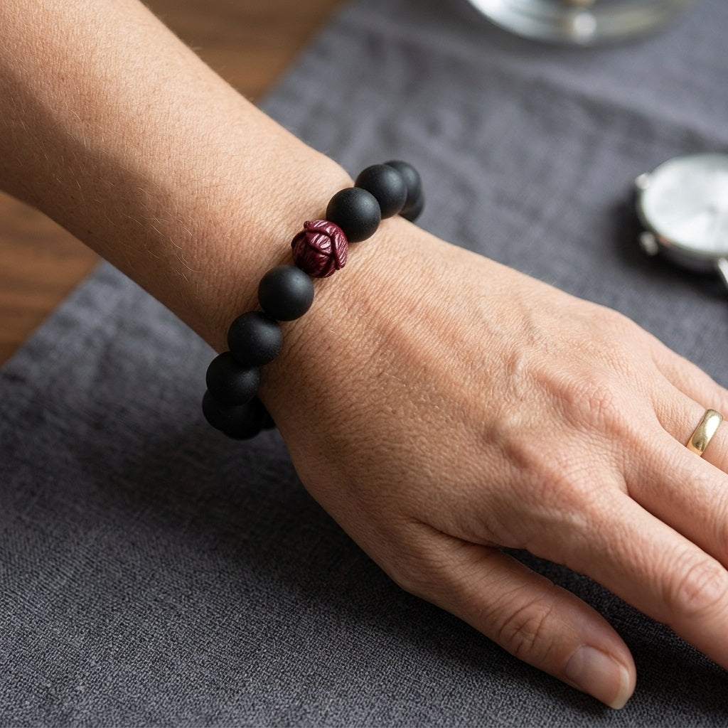 GalaxGrace Medicinal Cypress Cinnabar Lotus Meditation Bracelet Best Gift 4