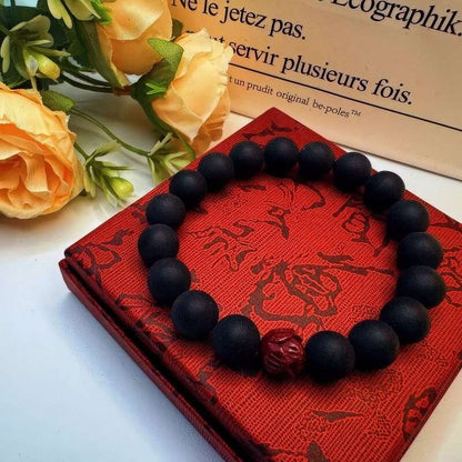 Medicinal Cypress Cinnabar Lotus Meditation Bracelet - GalaxGrace Bestgift
