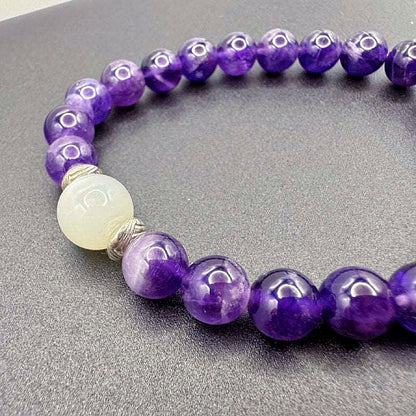 GalaxGrace Natural Amethyst Moonstone Bracelet