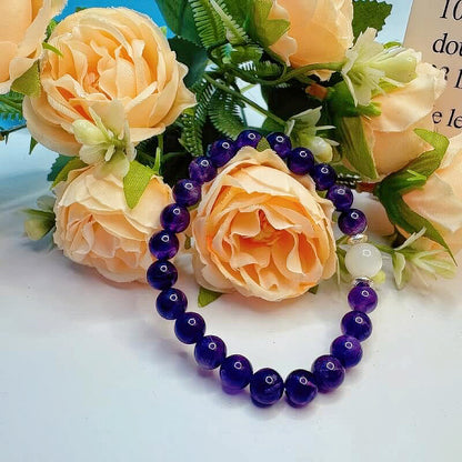 GalaxGrace Natural Amethyst Moonstone Bracelet