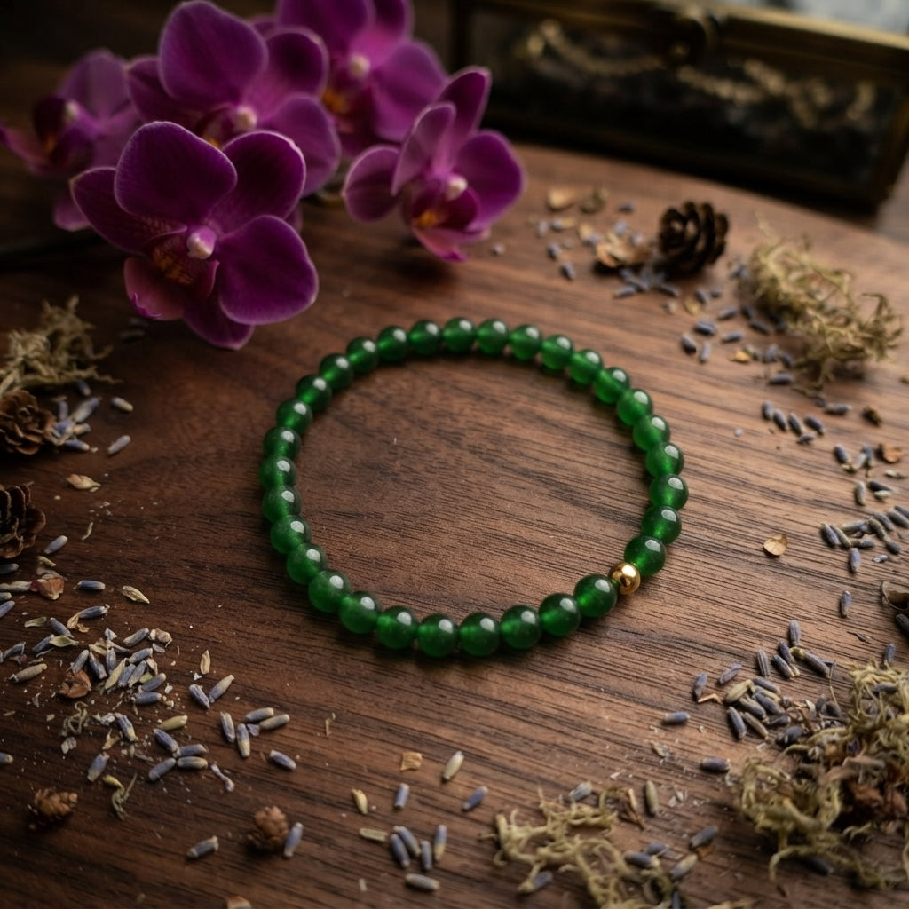 GalaxGrace Natural Chalcedony Green Crystal Bracelet Best Gift 1
