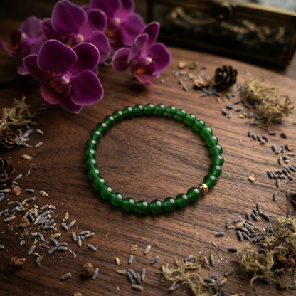 GalaxGrace Natural Chalcedony Green Crystal Bracelet Best Gift 1