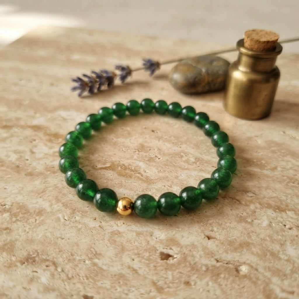 GalaxGrace Natural Chalcedony Green Crystal Bracelet Best Gift 2