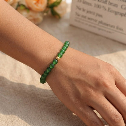 GalaxGrace Natural Chalcedony Green Crystal Bracelet Best Gift 6