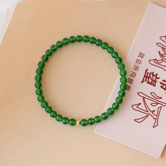 Natural Chalcedony Green Crystal Bracelet - GalaxGrace Bestgift