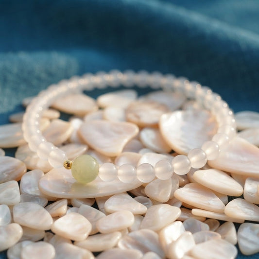 GalaxGrace Natural Hetian Jade White Agate Bracelet Best Gift