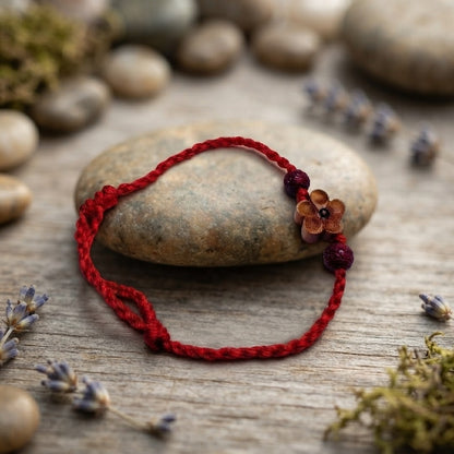 GalaxGrace Natural Mahogany Red String Bracelet Zodiac Year Best Gift 2