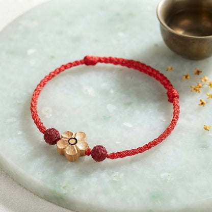 GalaxGrace Natural Mahogany Red String Bracelet Zodiac Year Best Gift 3
