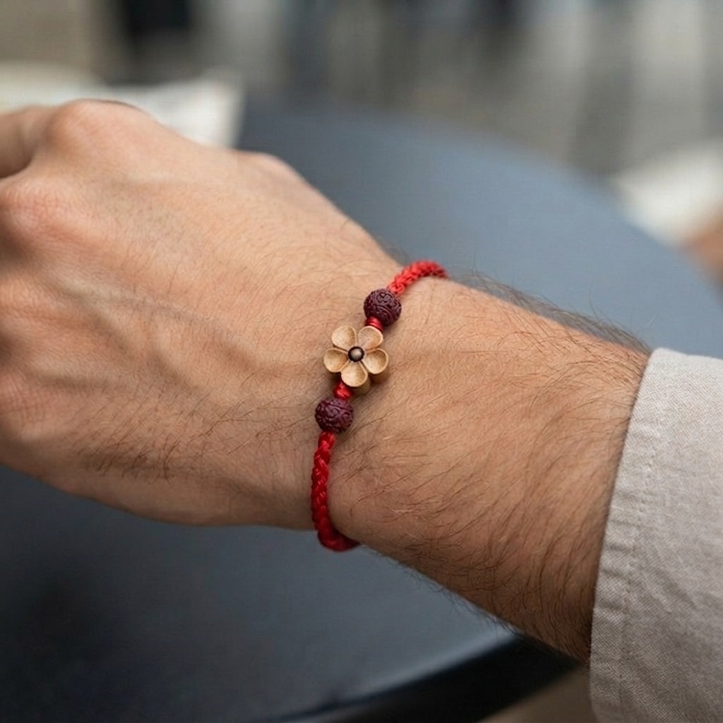 GalaxGrace Natural Mahogany Red String Bracelet Zodiac Year Best Gift 5