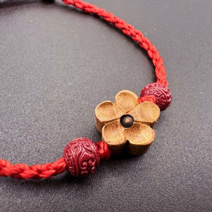 GalaxGrace Natural Mahogany Red String Bracelet Zodiac Year Best Gift 8