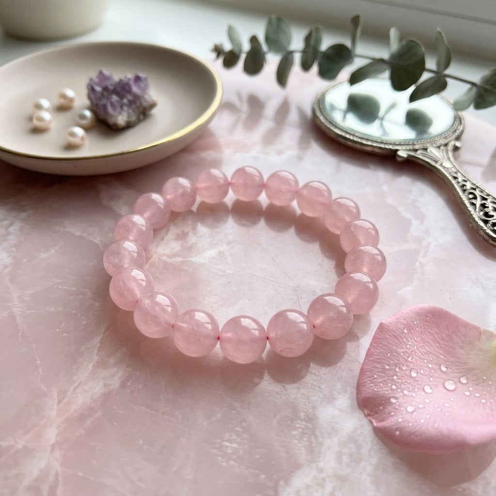 GalaxGrace Natural Pink Crystal Girly Heart Bracelet Best Gift 2