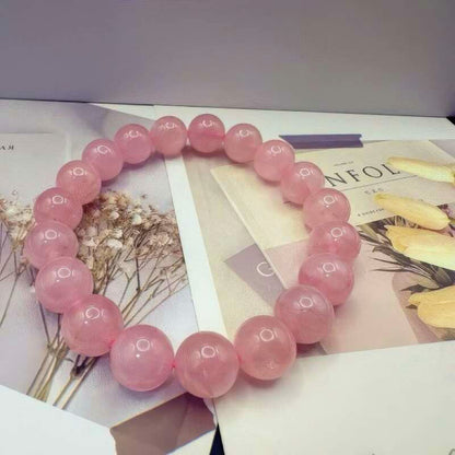 GalaxGrace Natural Pink Crystal Girly Heart Bracelet