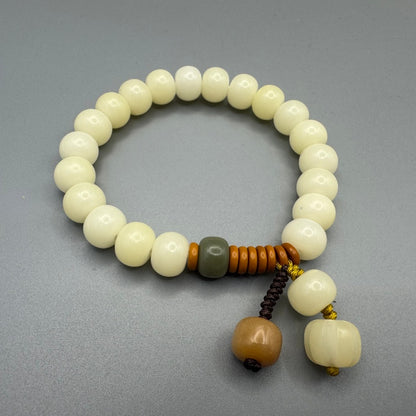 GalaxGrace Natural White Jade Bodhi Root Bracelet Best Gift 6