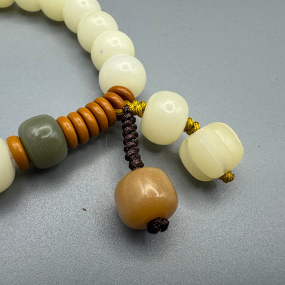 GalaxGrace Natural White Jade Bodhi Root Bracelet Best Gift 8