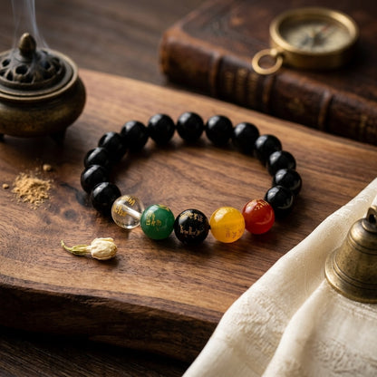 GalaxGrace Obsidian Five-way God Of Wealth Bracelet Zodiac Year Best Gift 2