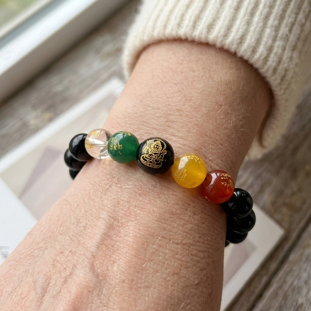 GalaxGrace Obsidian Five-way God Of Wealth Bracelet Zodiac Year Best Gift 5