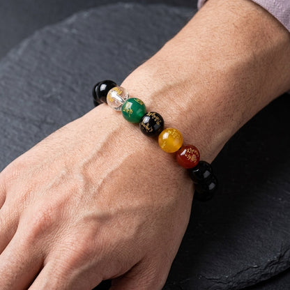 GalaxGrace Obsidian Five-way God Of Wealth Bracelet Zodiac Year Best Gift 6