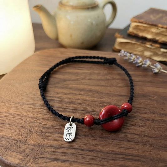 GalaxGrace Peace Buckle Cinnabar Red String Bracelet Zodiac Year Best Gift